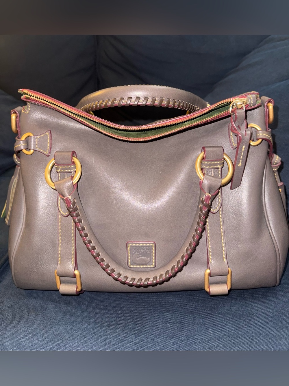 Dooney & Bourke Large Florentine Satchel in Slate